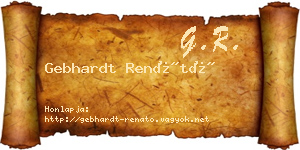 Gebhardt Renátó névjegykártya