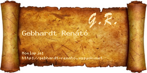 Gebhardt Renátó névjegykártya
